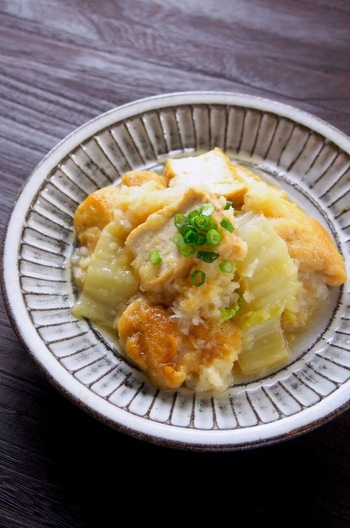フライパンで 鶏肉と白菜のみぞれ煮