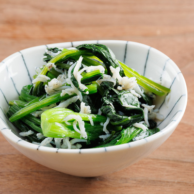 ほうれん草としらす干しの白だしあえ