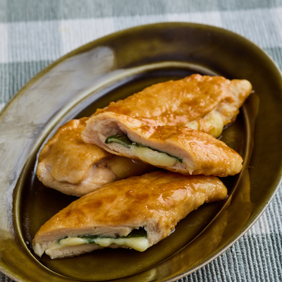鶏ささ身のチーズはさみ焼き