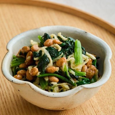 ほうれん草のそぼろ納豆