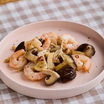 きのこガーリックシュリンプ