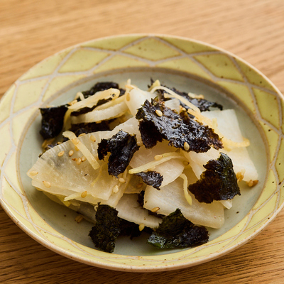 ほぼ塩０ 大根としょうがの海苔炒め