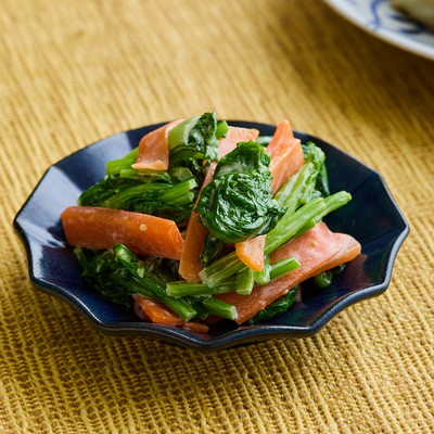 かぶの葉のからしマヨあえ