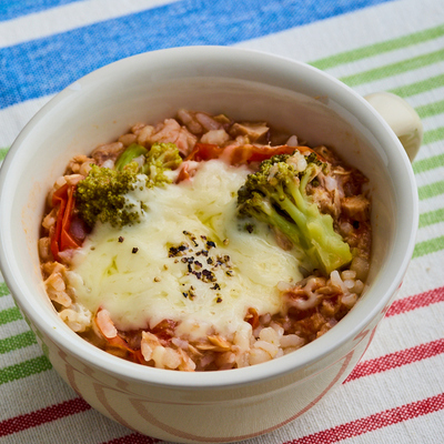 朝食に トマトチーズリゾット