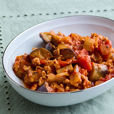 ひき肉となすのトマト煮