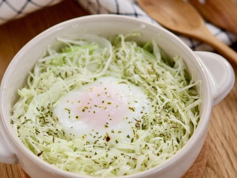 電子レンジで 巣ごもり卵