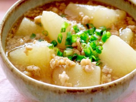 かぶと鶏ひき肉のあんかけ