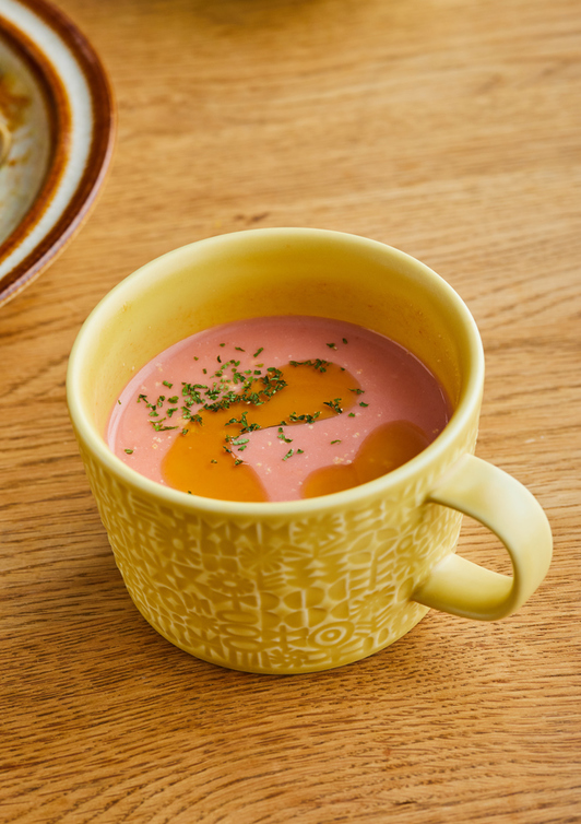 トマトジュースで簡単冷製スープ