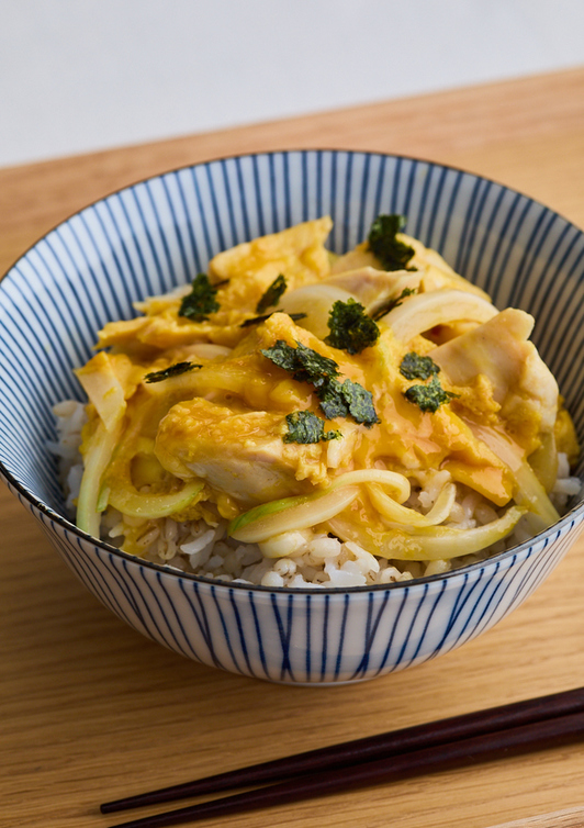 サラダチキンで 親子丼