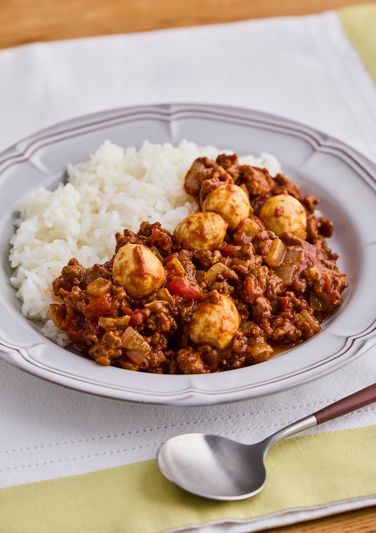 うずら卵のキーマカレー