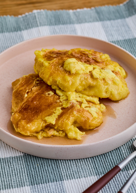 朝食に クロワッサンでフレンチトースト