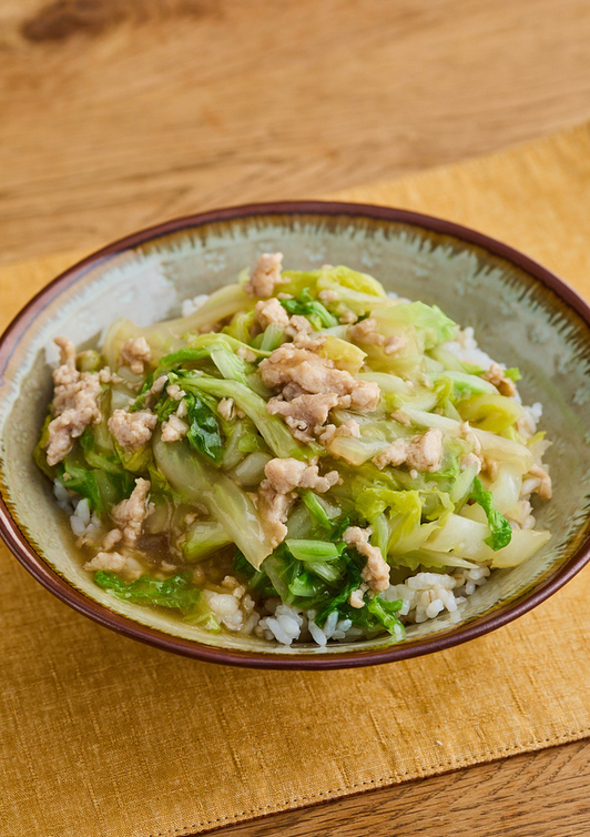 白菜のそぼろあんかけ丼