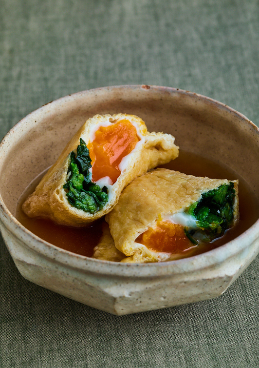 油揚げと卵の甘辛袋煮