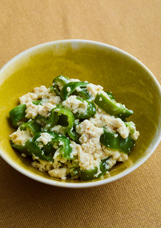 ピーマンの中華風白あえ