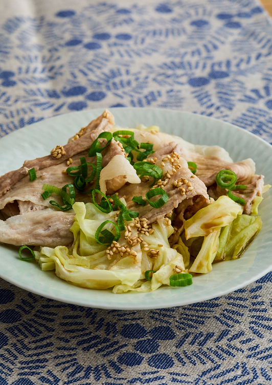 豚肉とキャベツのぽん酢蒸し