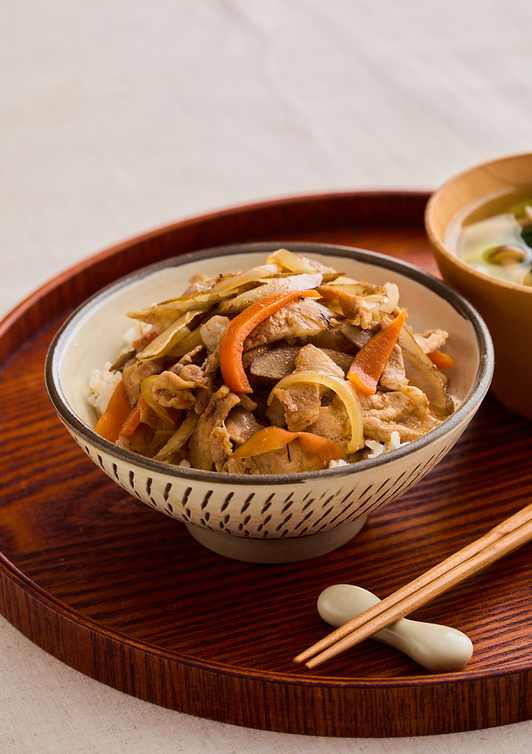 豚肉とごぼうの甘辛きんぴら丼