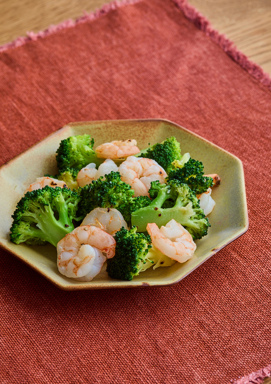 えびとブロッコリーの塩炒め