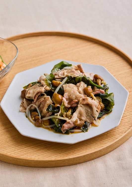 豚肉とわかめの中華蒸し