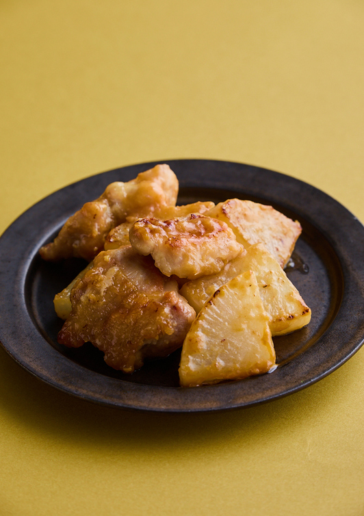 食材２つ 鶏肉と大根のみそ炒め