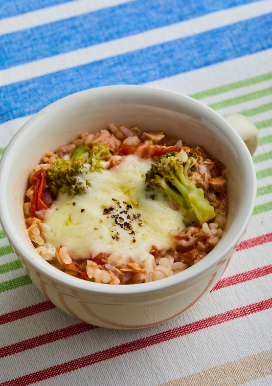 朝食に トマトチーズリゾット
