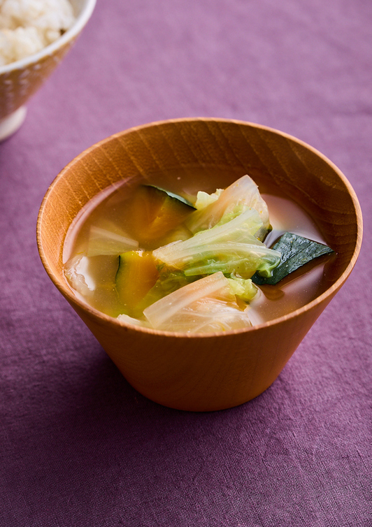 かぼちゃと白菜のみそ汁
