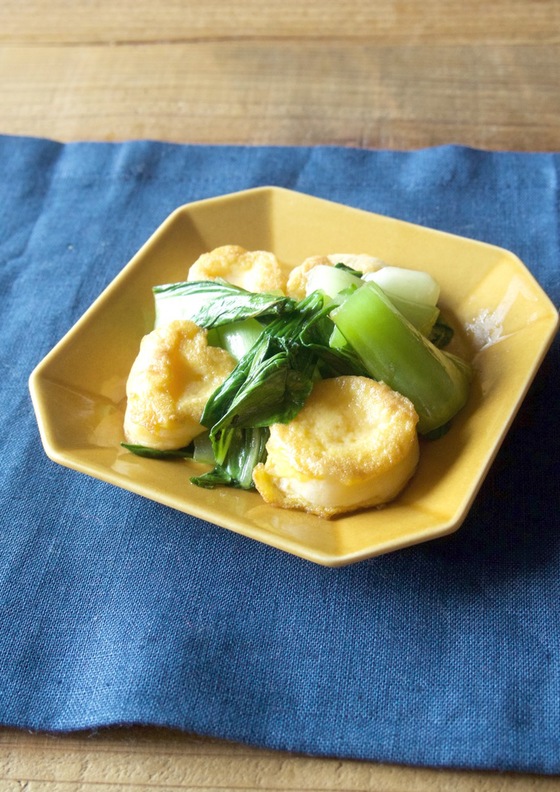 お麩とチンゲン菜の中華炒め