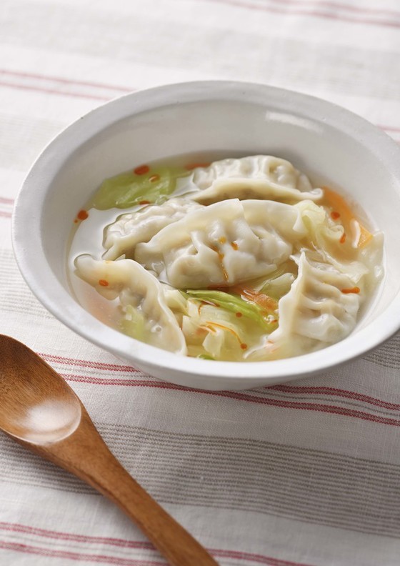 レンジで 野菜スープ餃子