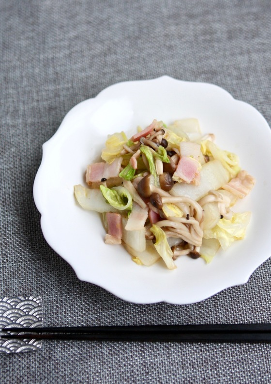 白菜としめじのレンチン蒸し