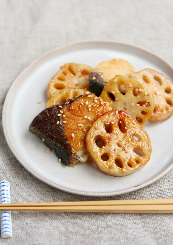 ぶりと蓮根甘辛照り焼き