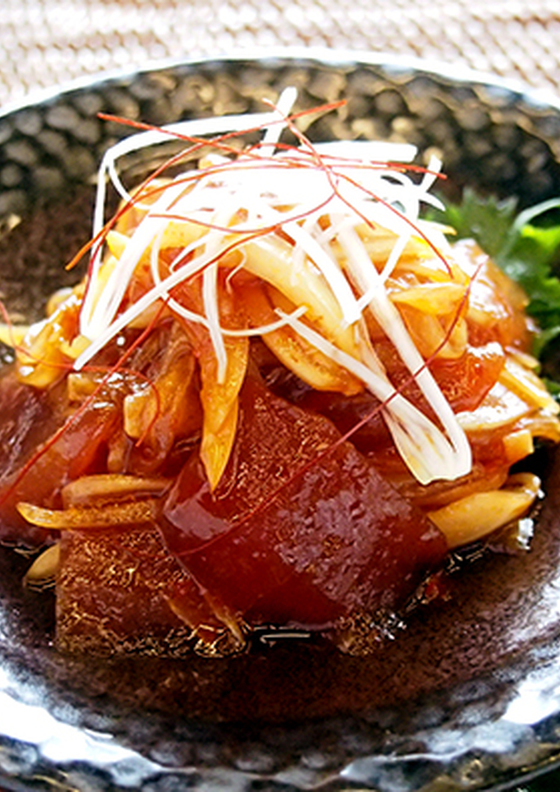 鮪と玉ねぎの中華風漬け