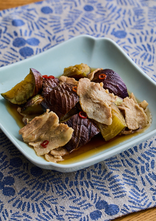 豚肉となすの甘辛煮