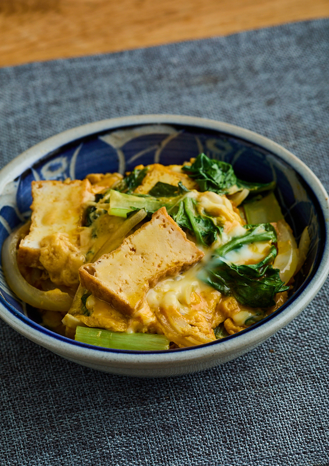厚揚げと小松菜の卵とじ