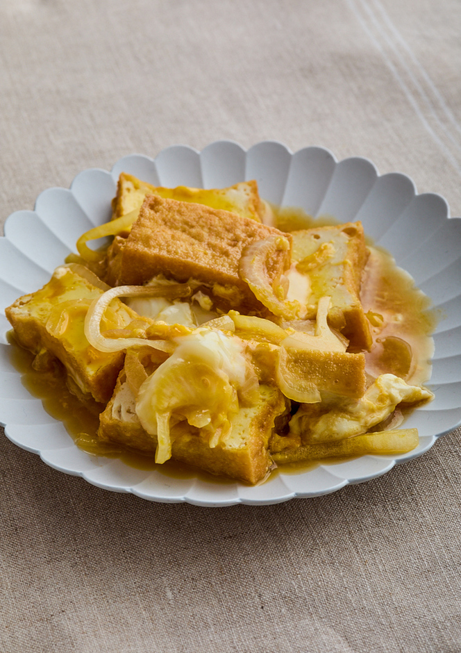 レンジで厚揚げ卵とじ