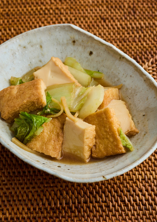 厚揚げと白菜のしょうが煮