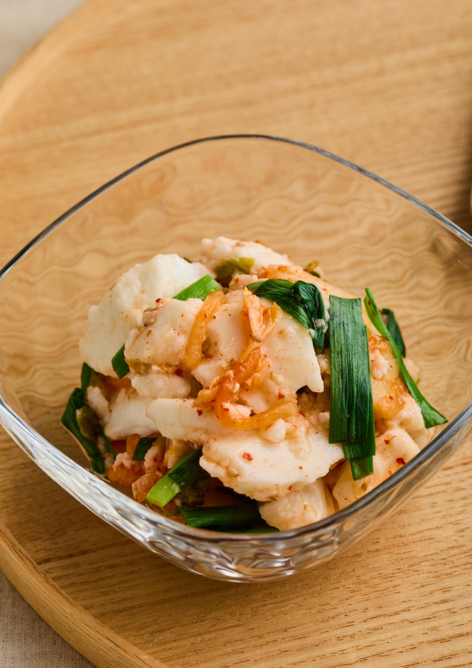 長芋とにらのキムチあえ