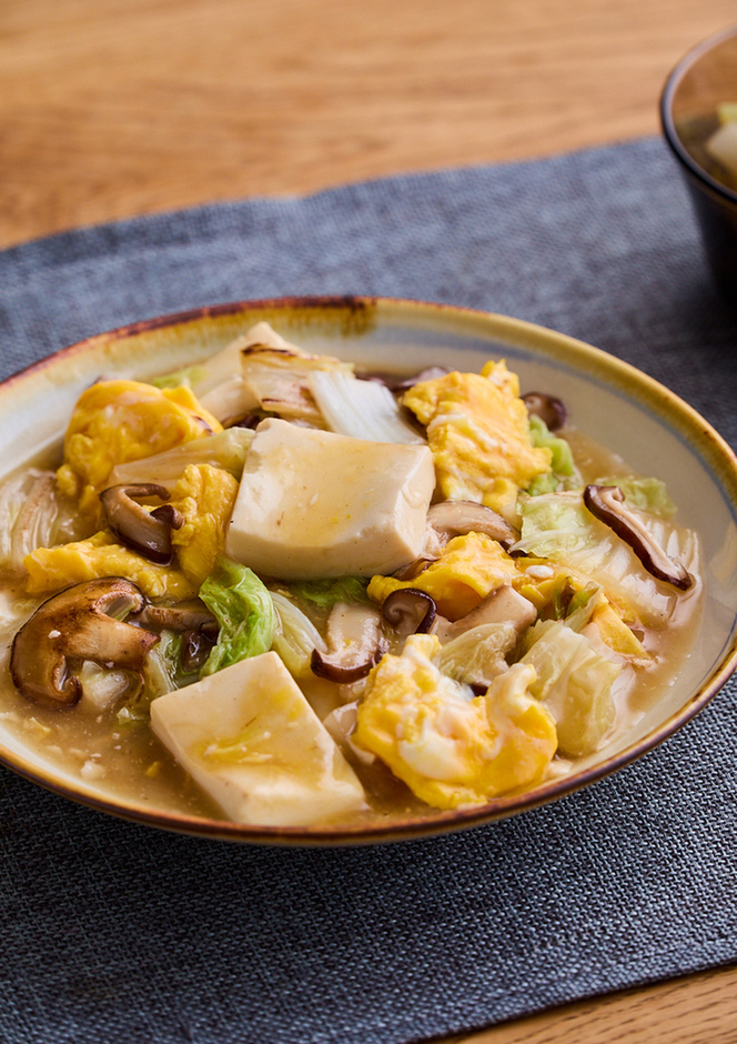 豆腐と卵の中華あん炒め