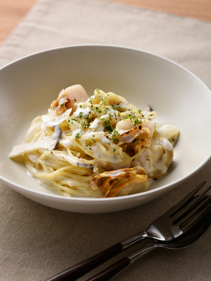 フライパンひとつ ほたてのワンポットパスタ