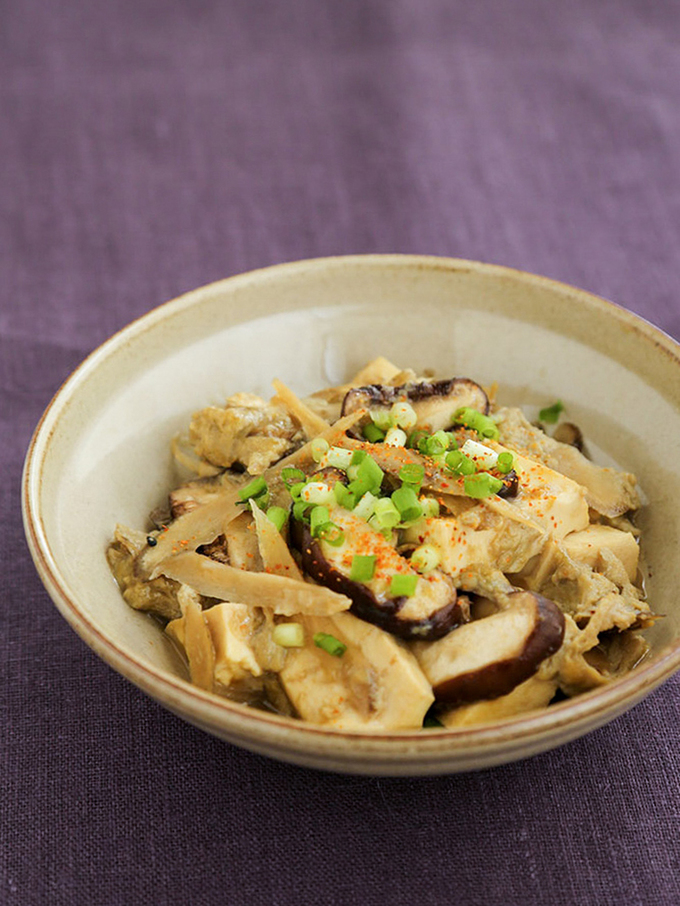 豆腐とごぼうの卵とじ