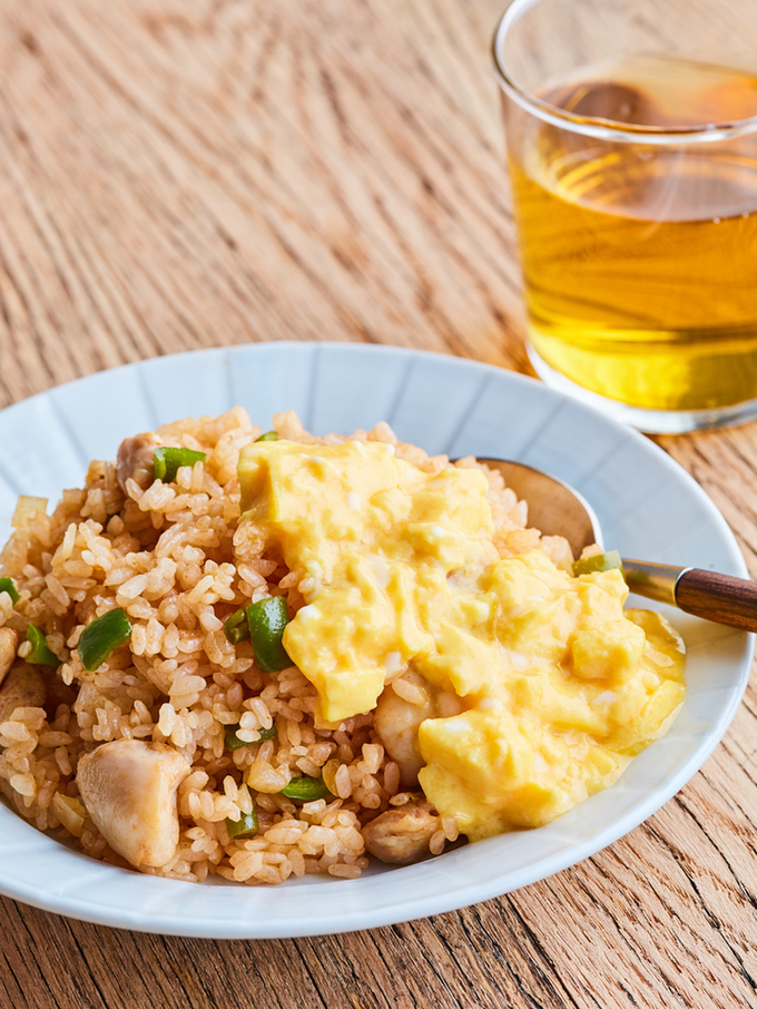電子レンジで ふわとろオムライス