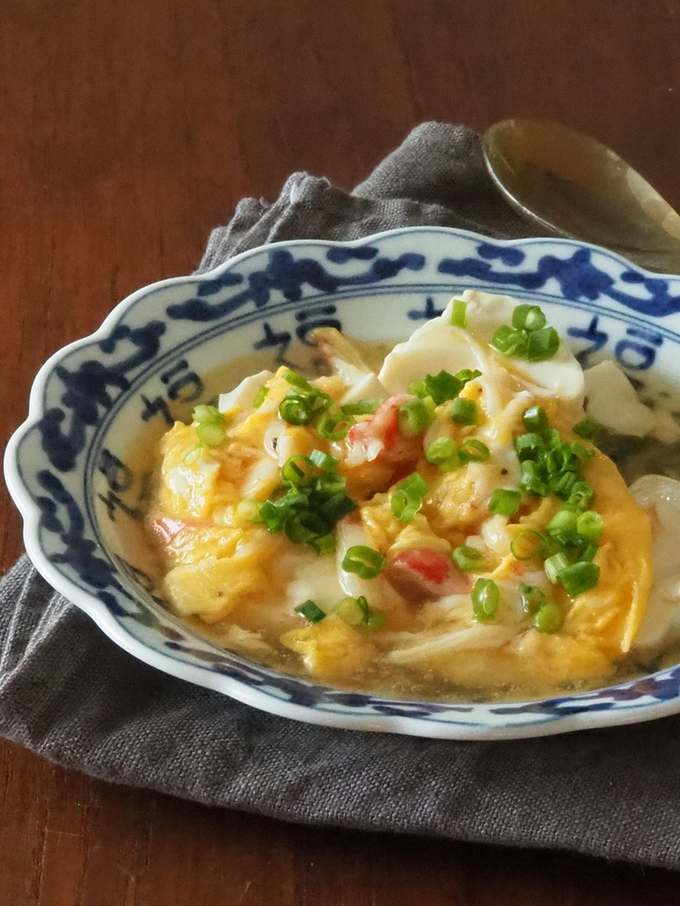 豆腐のかに玉あんかけ