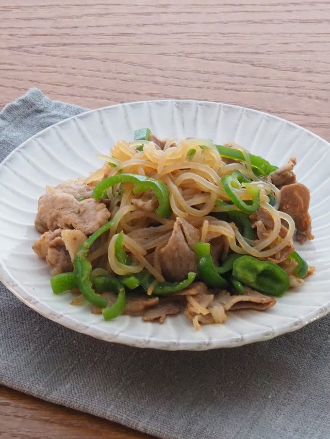 豚肉としらたきの和風炒め