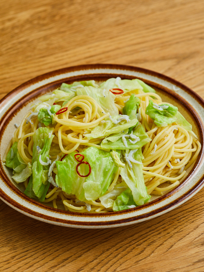 しらすとキャベツのペペロンチーノ