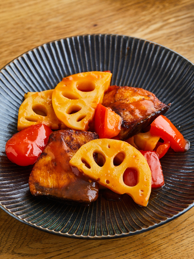 ぶりとれんこんの甘酢あん