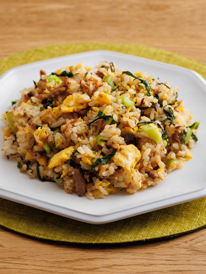 いわし缶とチンゲン菜の和風チャーハン