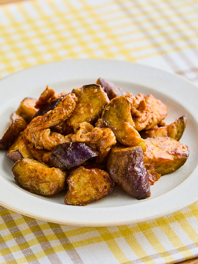 豚肉となすのカレー炒め