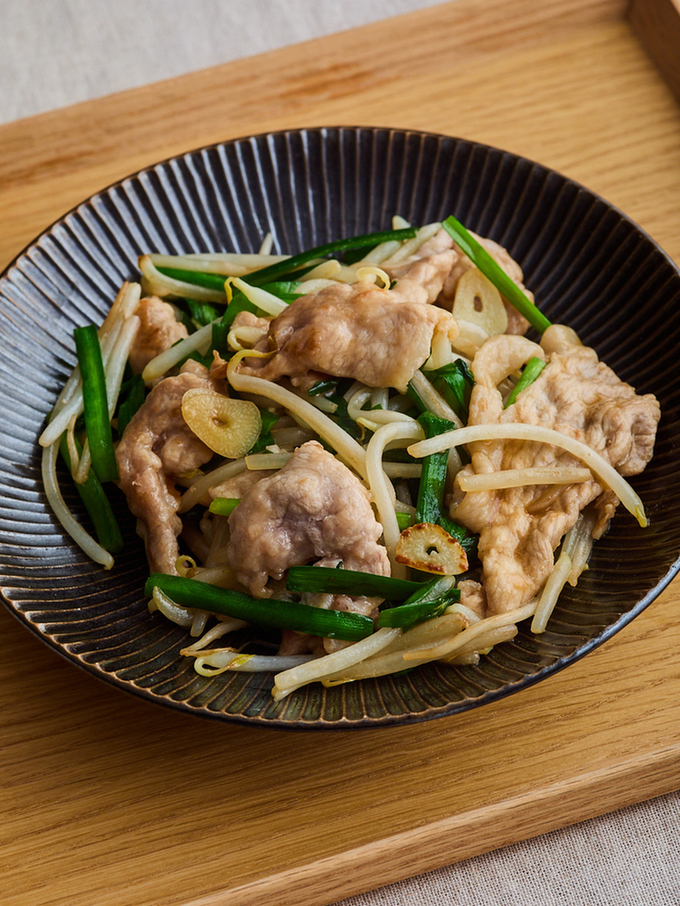 豚にらもやし炒め