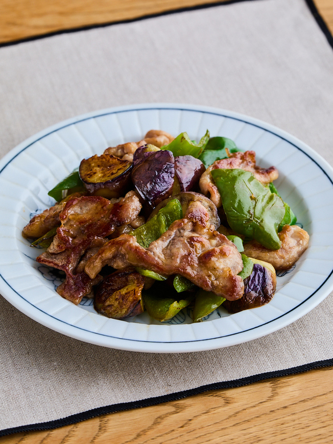 豚肉となすの甘酢炒め
