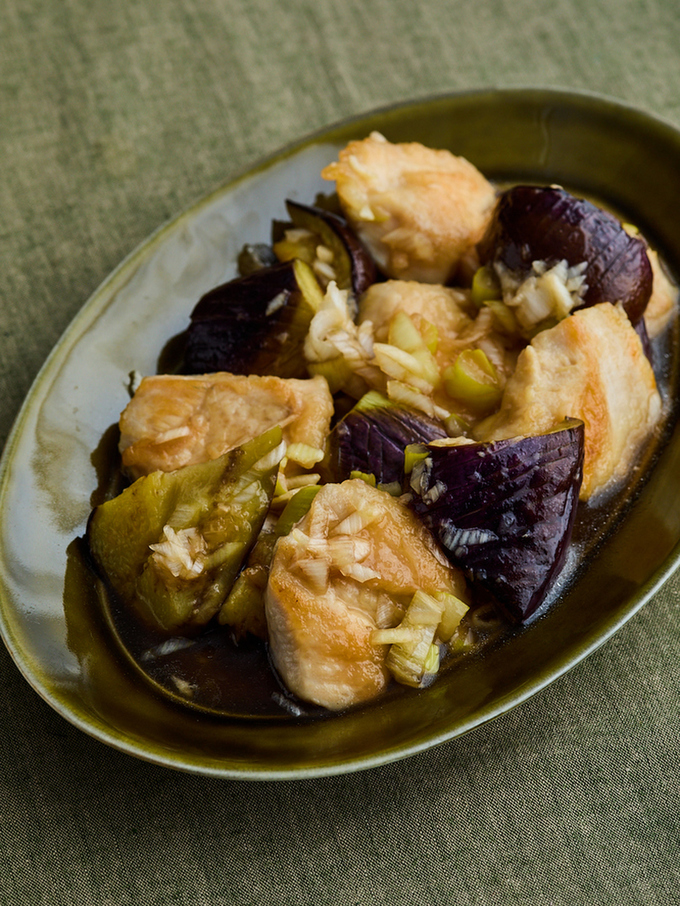 鶏むね肉となすの焼き浸し