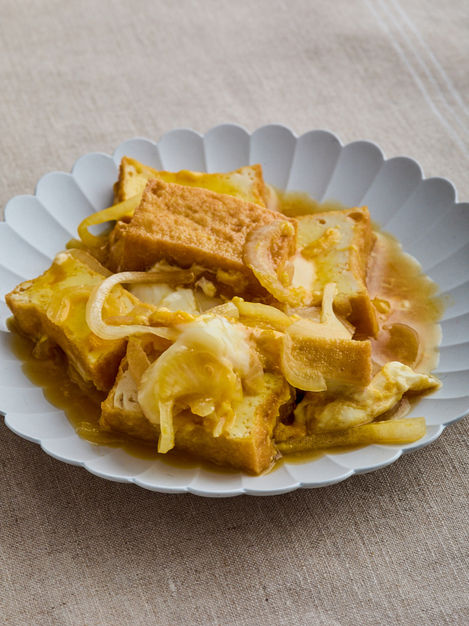 レンジで厚揚げ卵とじ