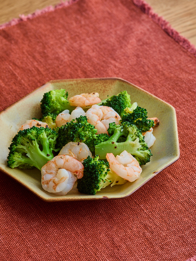 えびとブロッコリーの塩炒め